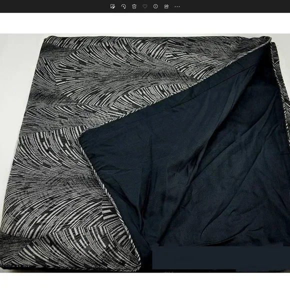 Hudson Park Collection Deco Fan KING Duvet Cover Black - Picture 2 of 12